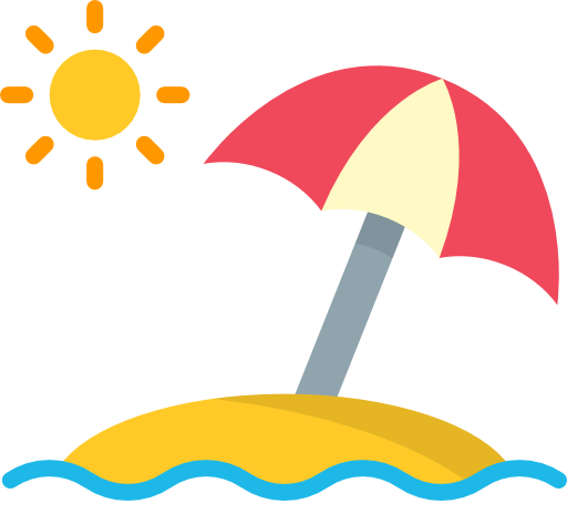 A sun umbrella on a beach