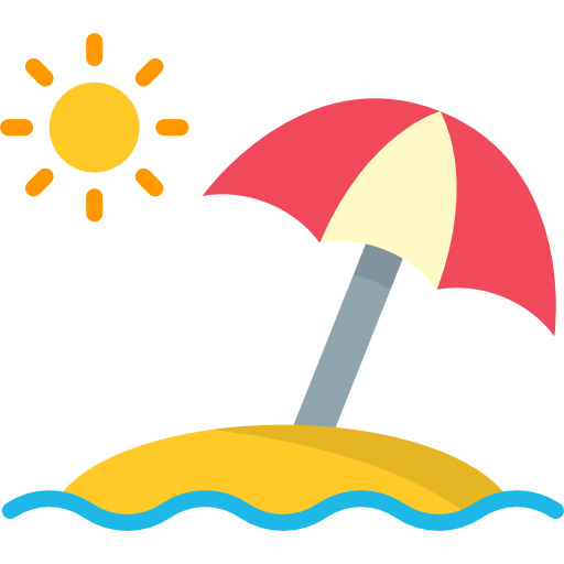 A sun umbrella on a beach